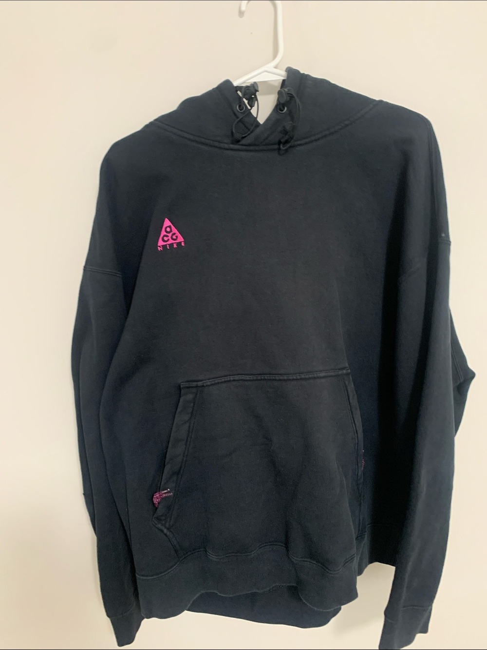 Nike Black Crewneck Sweatshirt with Pink ACG Logo - Men's